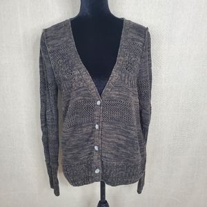 ♡ DKNY Marled Gray Cardigan Button Up Size Large